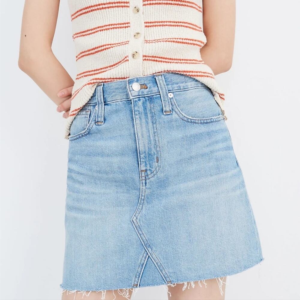 Madewell Lovell Wash Rigid Denim A Line Mini Skirt 28